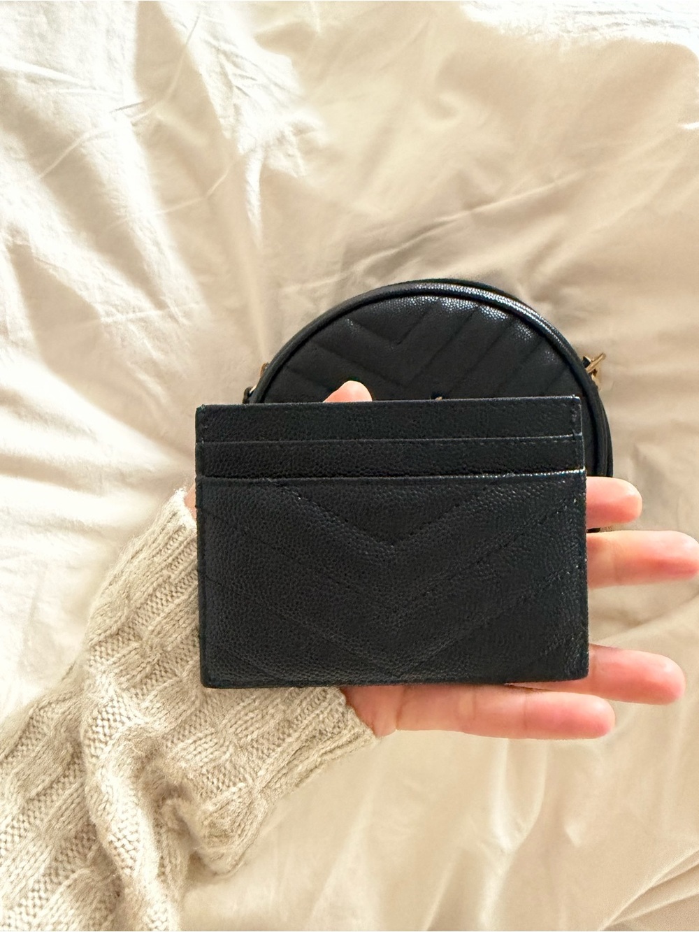 Saint Laurent Black Quilted Round Crossbody with Gold YSL Hardware - Picture 10 of 14